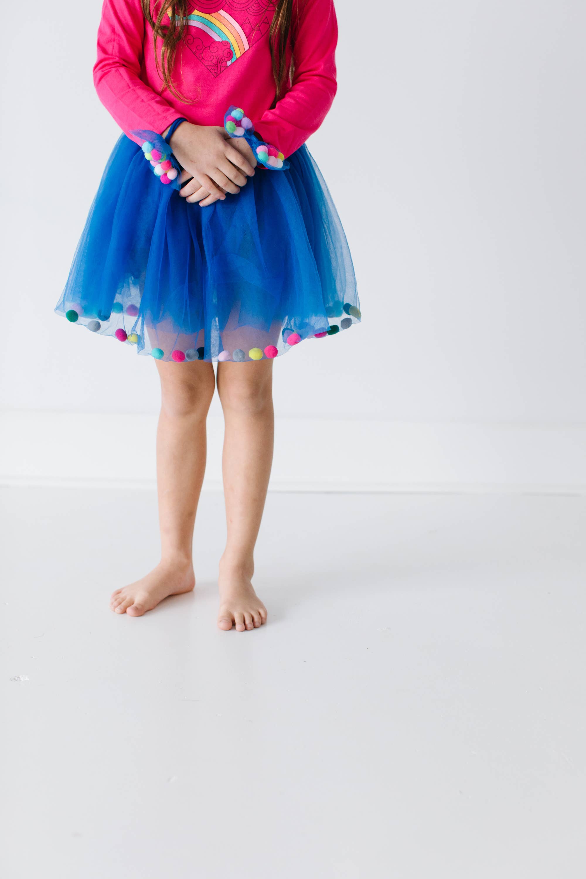 Tutu Joli LLC – wholesale Tutu – Child – Blue Tutu Skirt For Girl | 2Pcs Set | Pom Pom Tutu & Bow8