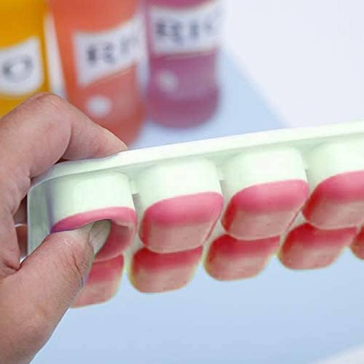 Vigor Path - Wholesale Ice Tray/Mold - 4 Pack Silicone stackable Ice Cube Trays - (White+Pink)