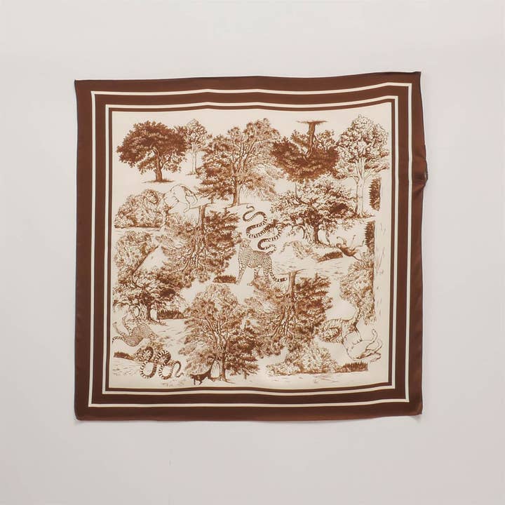 Cecile Wang - Wholesale Scarf - Women's - Jungle print scarf 80x80 cm KD8824VS-22