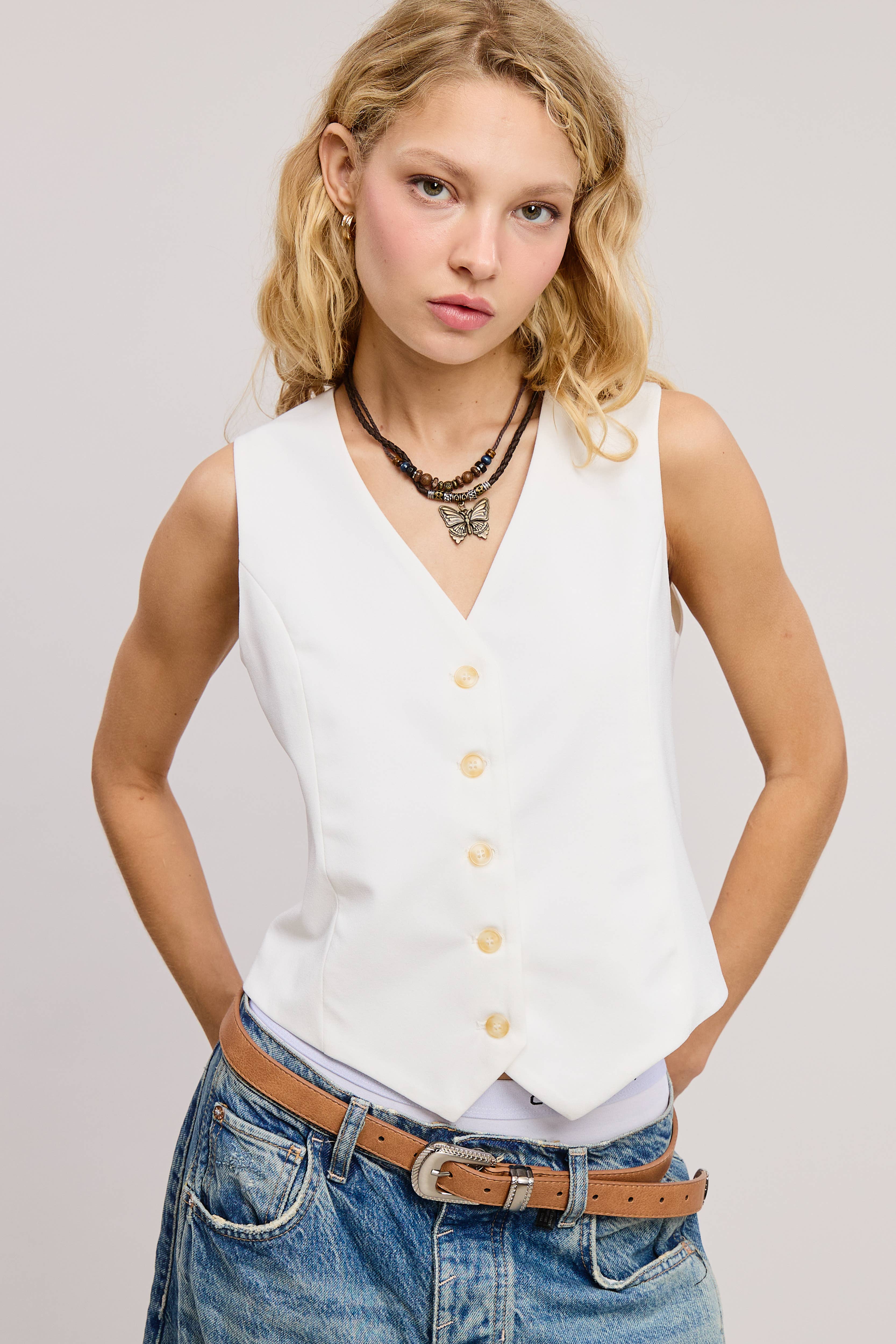 Mimosa - Wholesale Suit Vest - Women's - Tailored Button Down Vest1