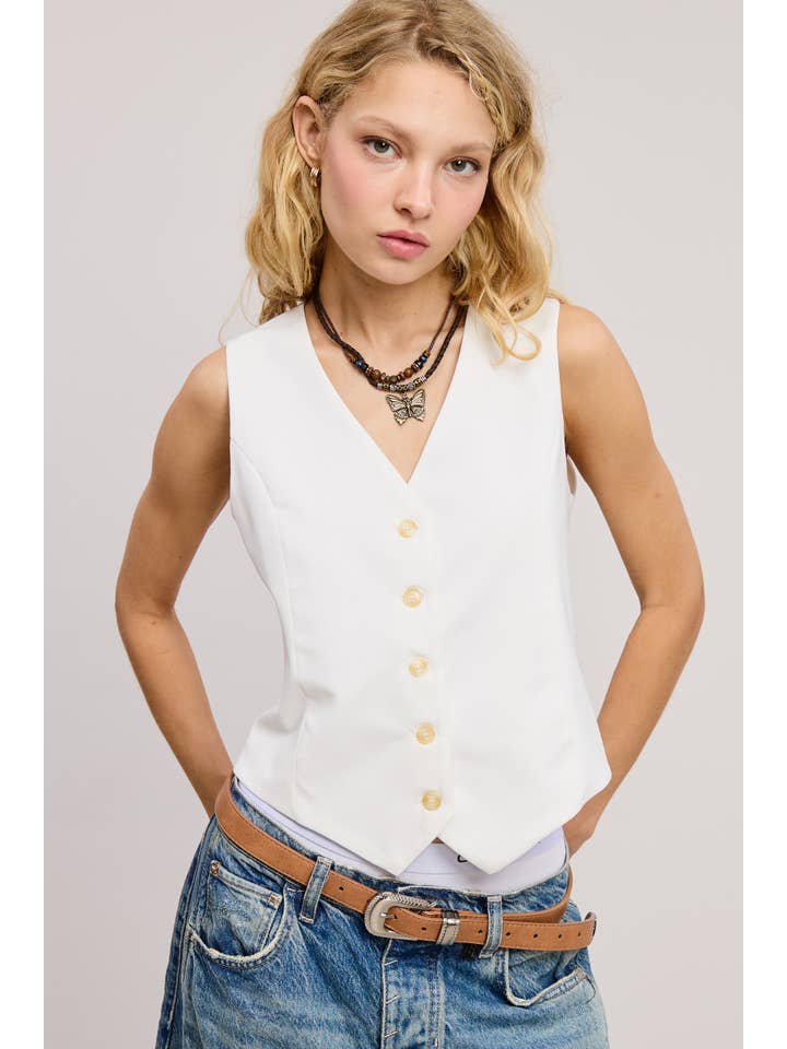 Mimosa - Wholesale Suit Vest - Women's - Tailored Button Down Vest1