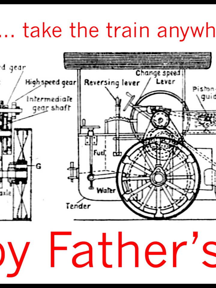 Father's Day Card - Diagram of Antique Tractor for wholesale by Just Write Arts