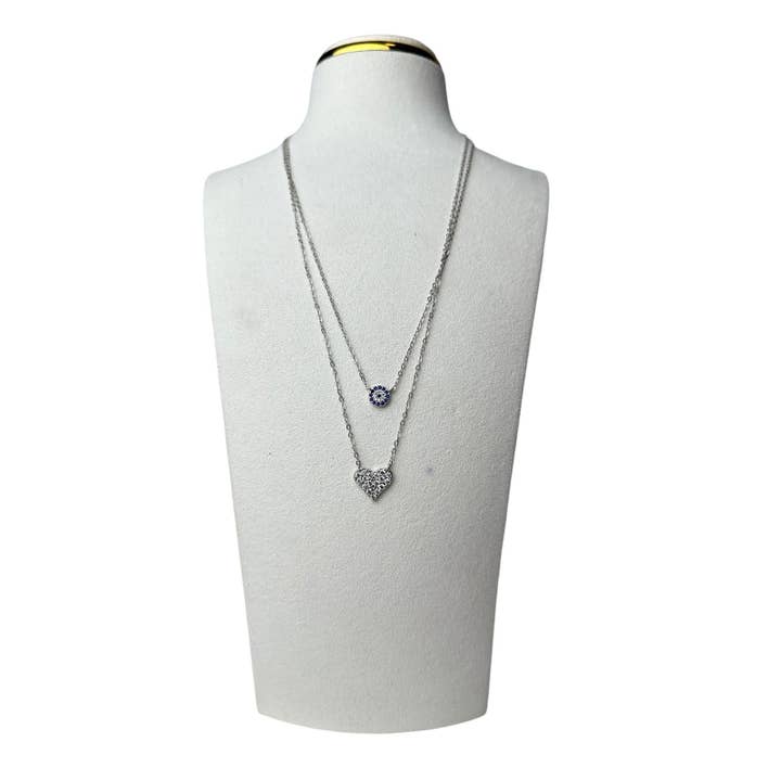 Cirkel Ondskab og Hjerte Lagdelt Halskæde for engroshandel hos Gigi & Jen