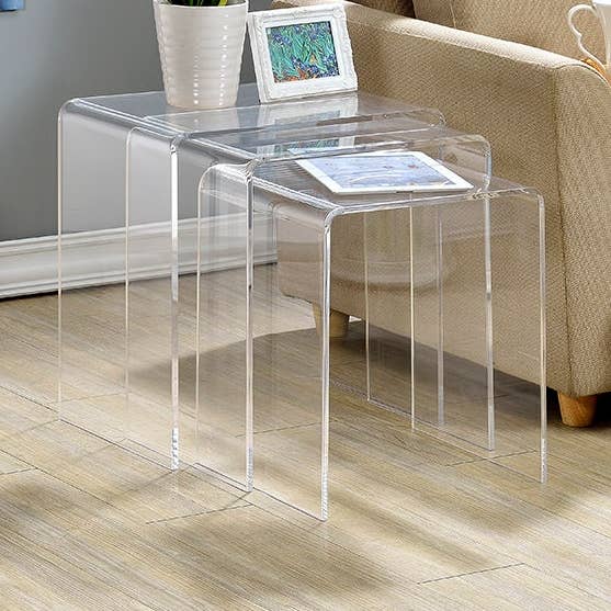 Acrylic Nesting Tables 18"x18"x18" and 16"x16"x16" for wholesale by Plasticmart