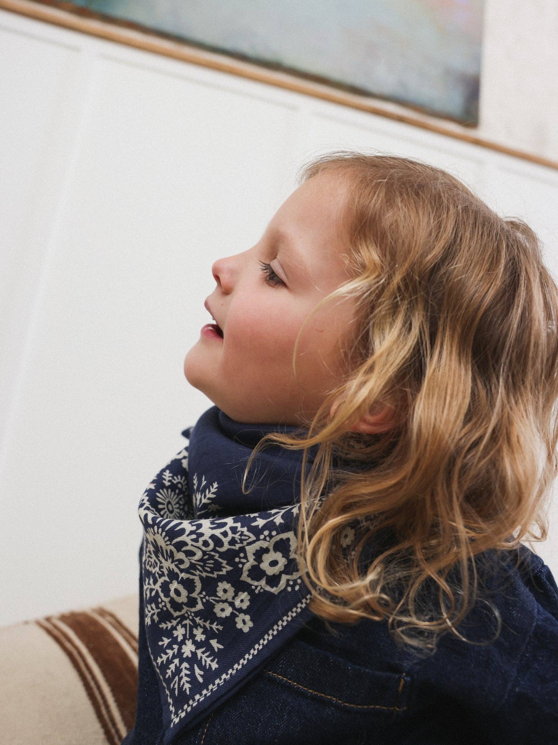 SO FAMILY - Wholesale Scarf - Kids - Kids Mysore bandana scarf Navy1