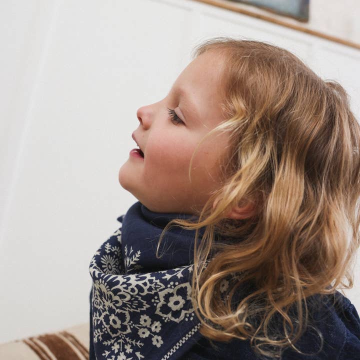 SO FAMILY - Wholesale Scarf - Kids - Kids Mysore bandana scarf Navy1