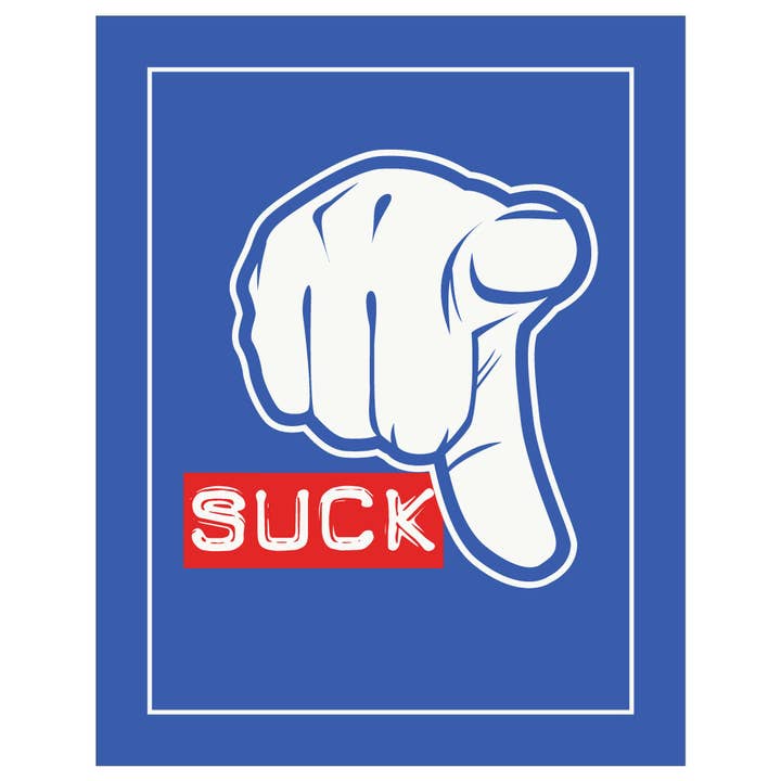 2.5'' x 3.5 You Suck Pointing Finger Magnet for wholesale by Fridgedoor