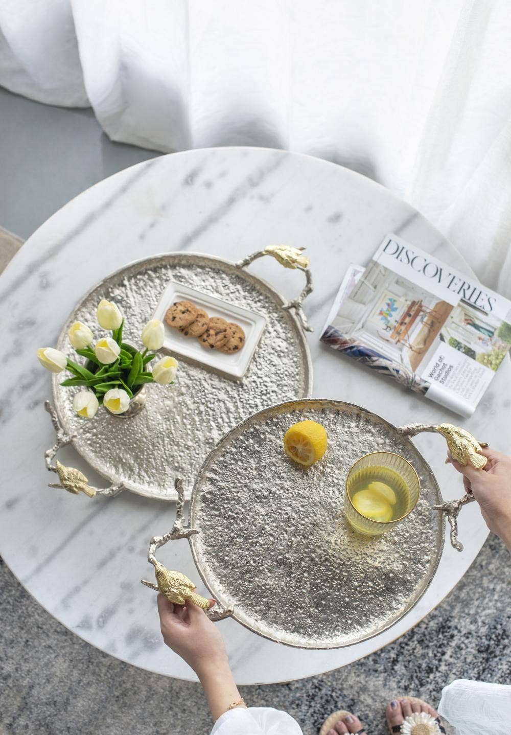 A&B Home Group Inc. - Wholesale Decorative Tray - S/2 21x17x4.5" Alvada Decorative Trays - Large1