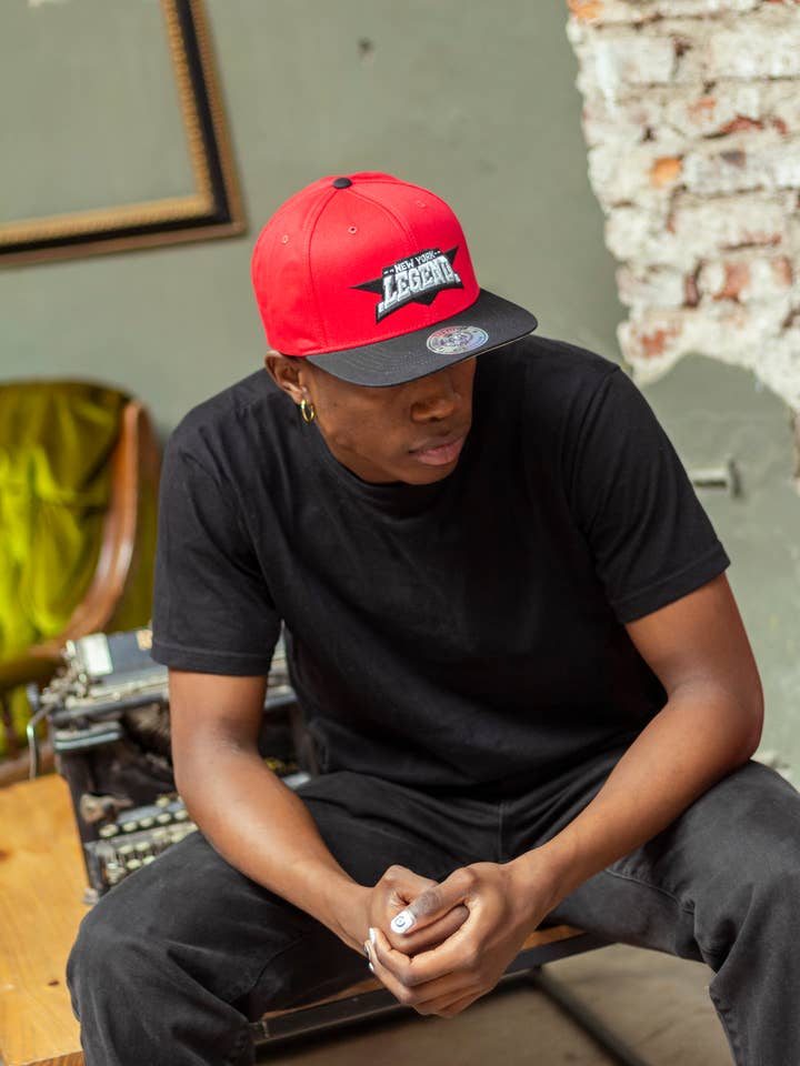 Red New York Legend Snapback for wholesale by DoubleAA USA