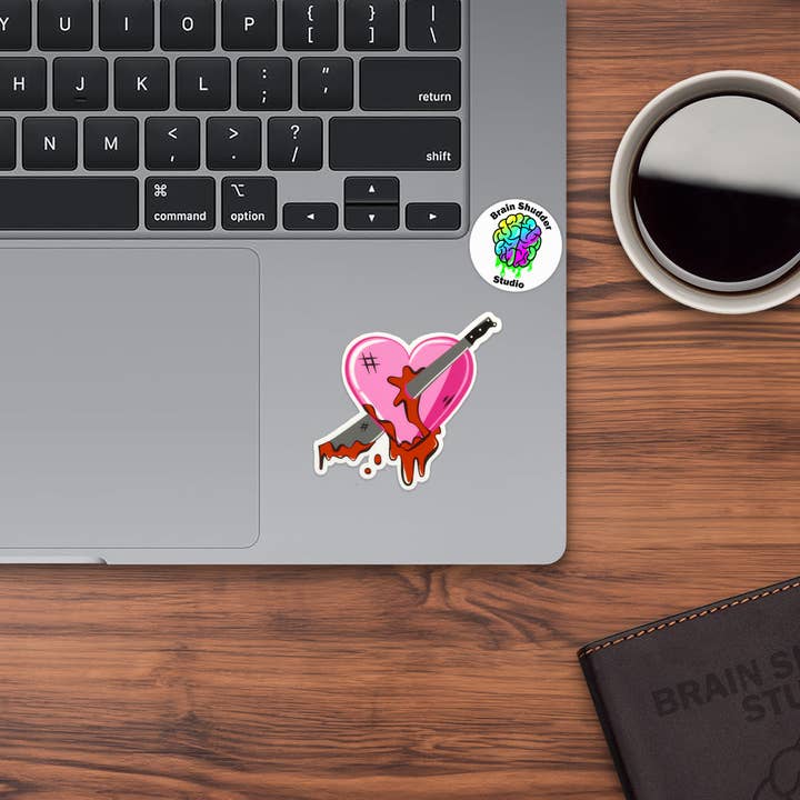Brain Shudder Studio - Wholesale Sticker - Machete thru Heart Sticker