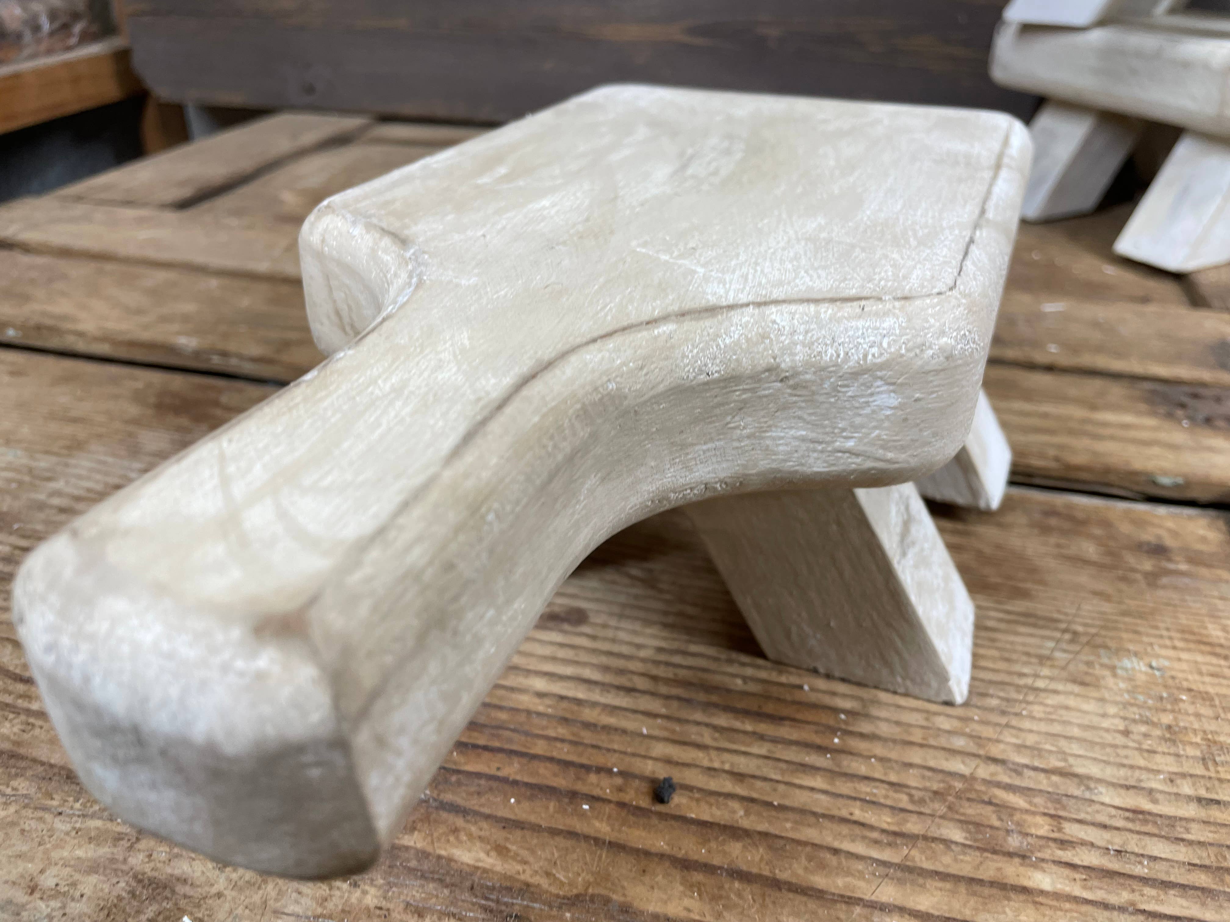 My Amigos Imports – wholesale Stool – CLEARANCE-Pane Farmhouse Bread Board Stool-6x11x4-White-$74