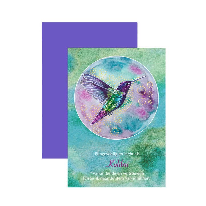 Cartolina doppia 'Colibrì' per la vendita all'ingrosso da parte di Reflection of a Soul