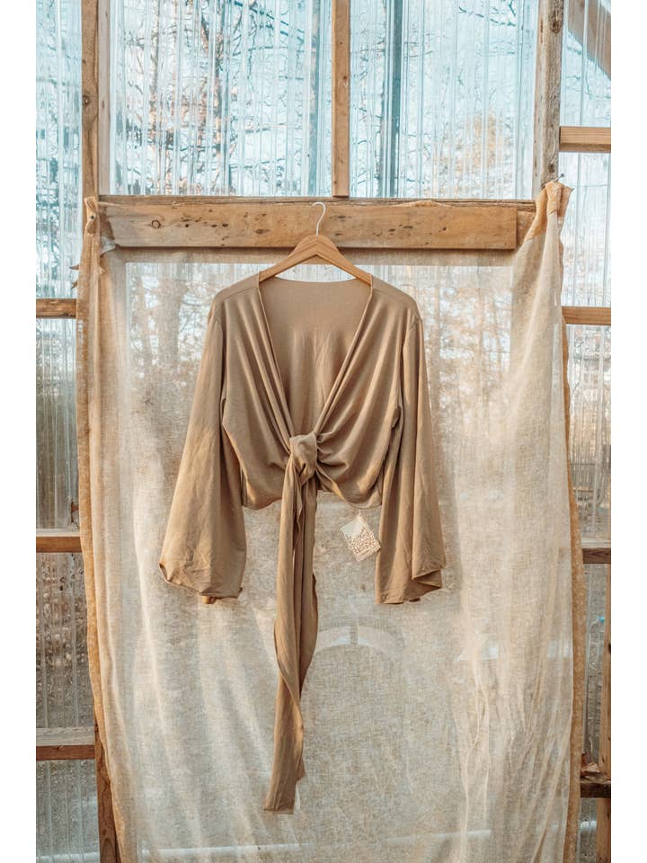 Gardenbelle Shop - Wholesale Blouse - Women's - OrganicEcoVero Boho Bell Sleeve Yoga Wrap Top Flare Cozy Top21