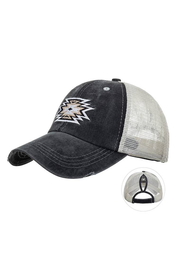 UNISHE - Wholesale Truckerpet - Dames - Azteeks geborduurde western baseballpet - minimale bestelhoeveelheid 3 stuks ZMM0194