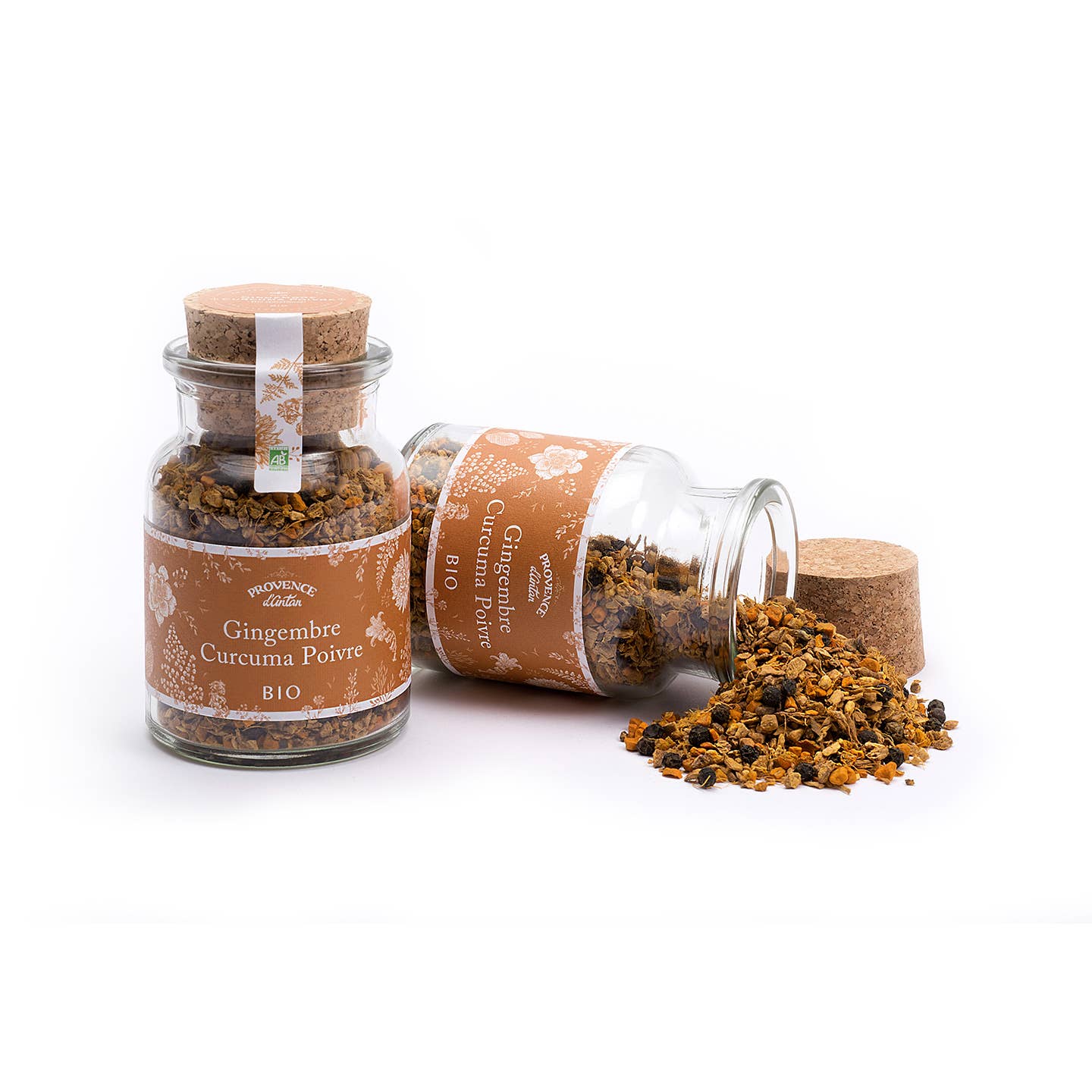 PROVENCE D'ANTAN - Vendita all'ingrosso Mix di spezie secche - Zenzero, Curcuma e Pepe Biologici - 65 g1