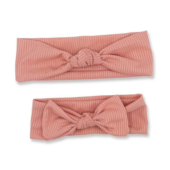 Mommy & Me Set: Pink Bow & Top Knot for wholesale by The Happy Headband Co