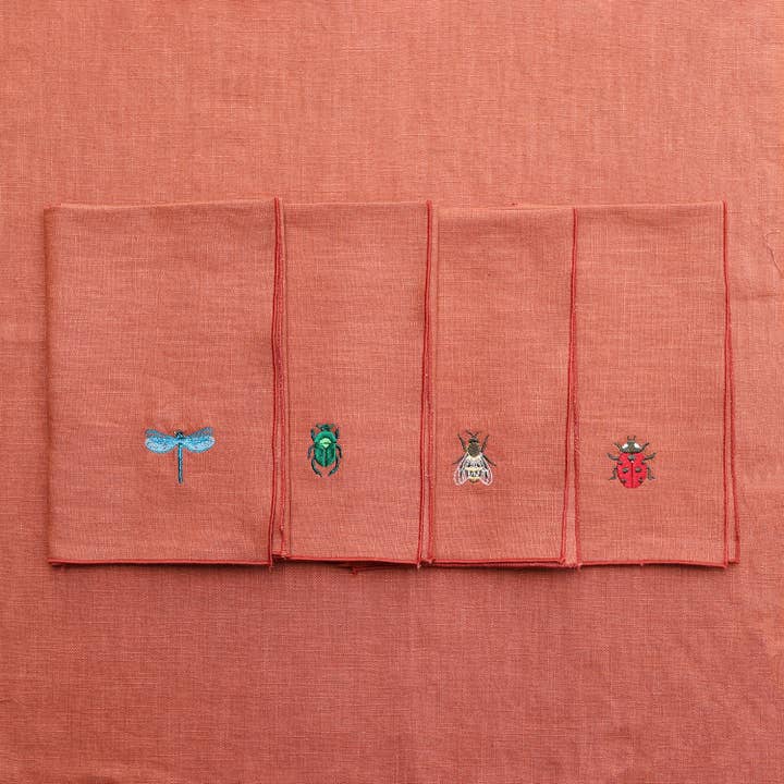Giardino Segreto - Wholesale Dinner & Cloth Napkin - INSECT pure linen napkin5