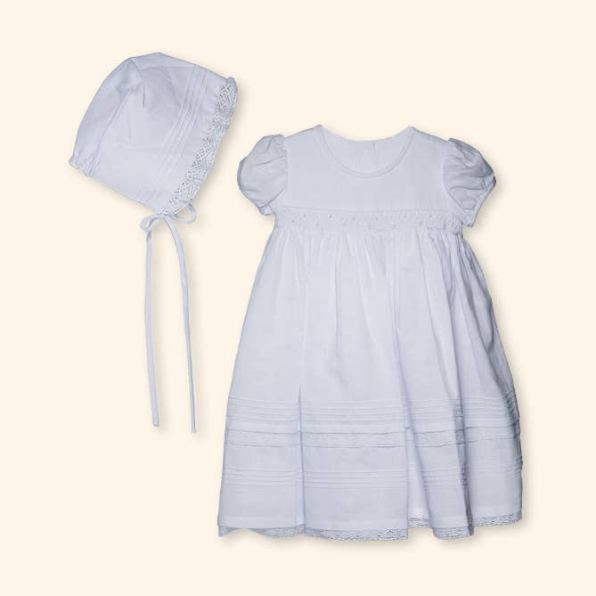 Christening Baby girl dress with bonnet - Princess for wholesale by Karela Kids Inc.