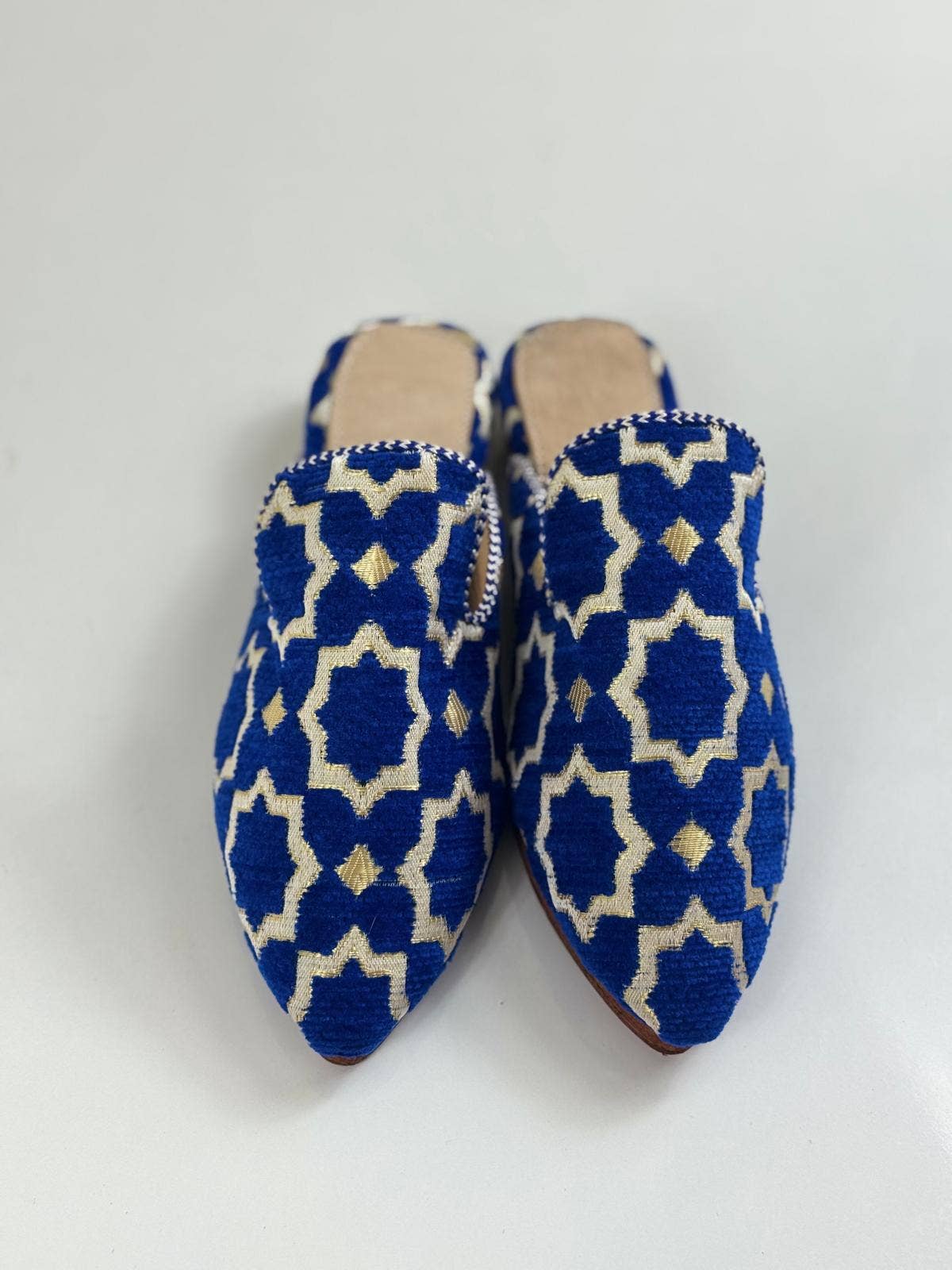 Melecraft – wholesale Mules – Women’s – Wholesale Moroccan Slippers - Handmade Blue Boho Mules2