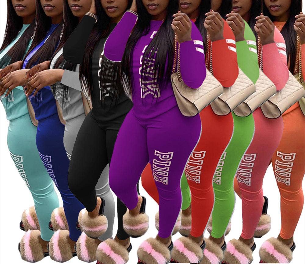 MB Fashion Wholesale - Wholesale Top & Pant Set (NOT Loungewear) - Women's - MB FASHION LETTER CAUSAL SETS 3598R3