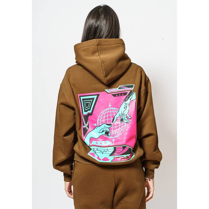 NObRAND MMXX - Vendita all'ingrosso Felpa con cappuccio - Unisex - FELPA NOBRAND MMXX CIOCCOLATO WORLD UNISEX