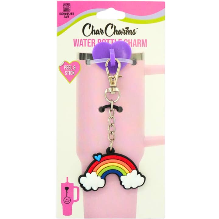 Rainbow Water Bottle Charm with Hook for wholesale by CharCharms