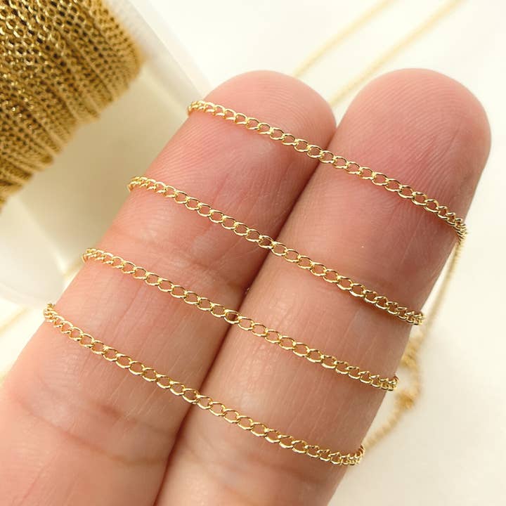 1120CGF. 14K Gold Filled Curb Link Chain for wholesale by Tresor Jewelry Inc.