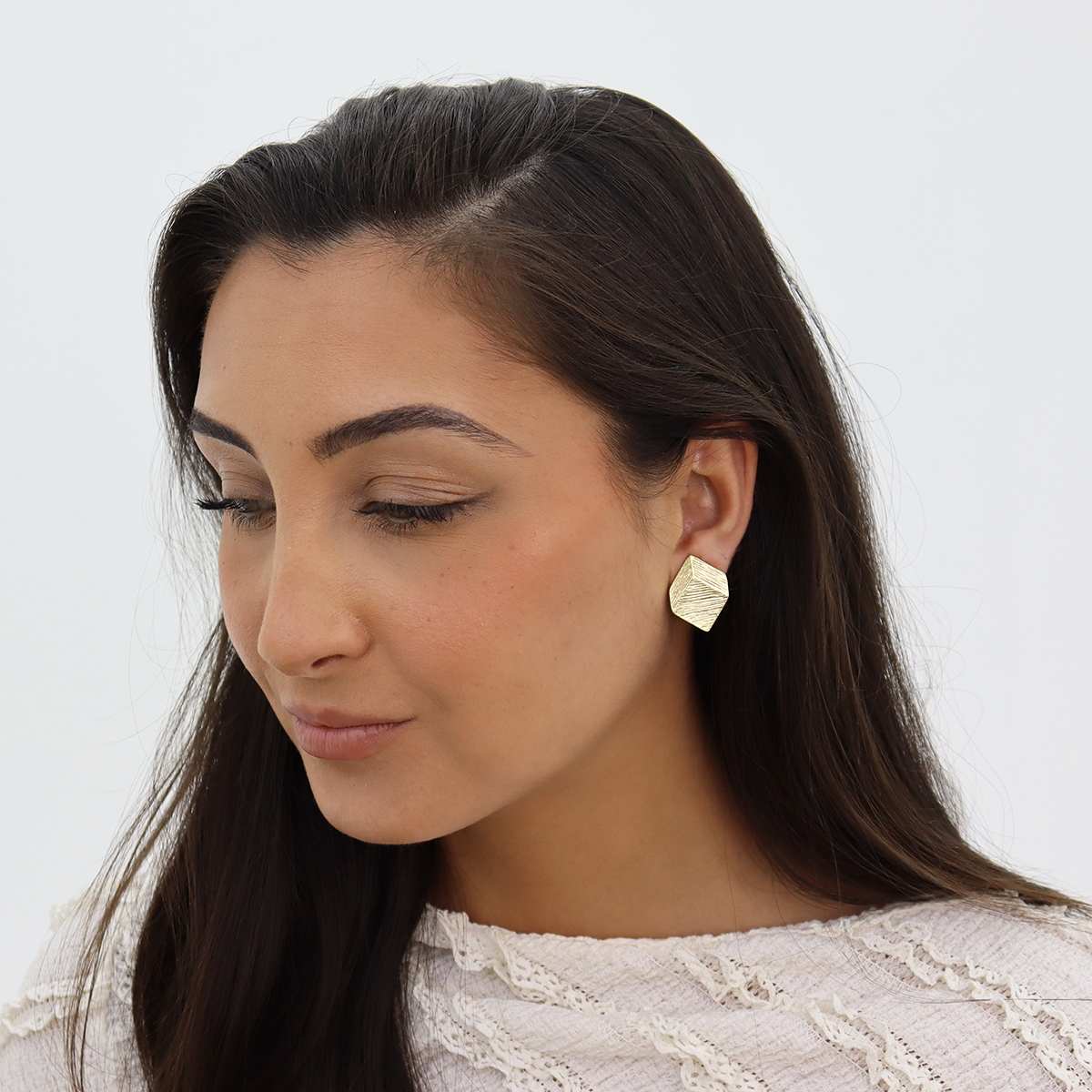 KARINE SULTAN - Wholesale Clip-On Earrings - Brushed Square Clip On Earrings *As seen on*1