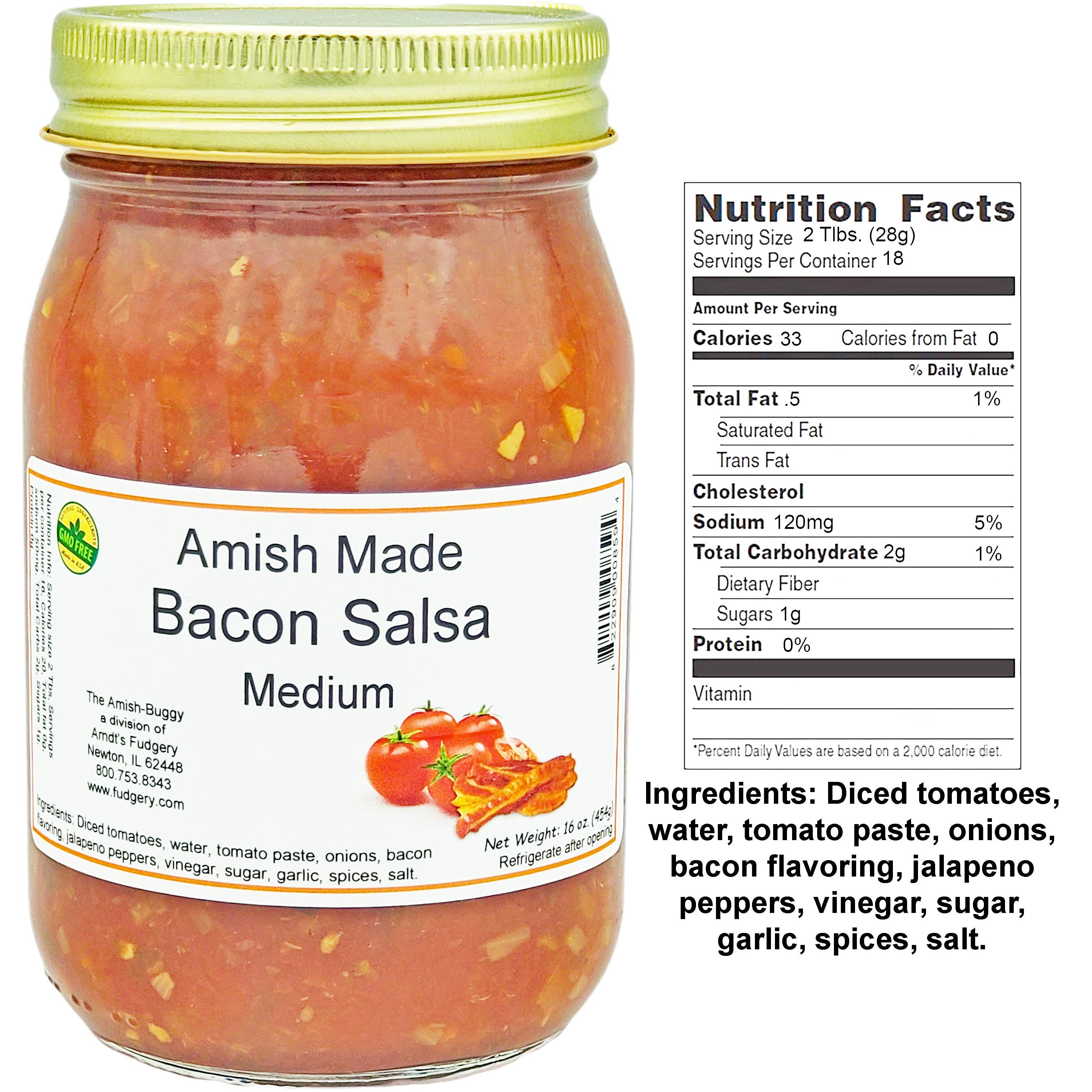 Arndt's Fudgery LLC - Wholesale Salsa - Amish Fresh Made Salsa 16 oz. Jar30
