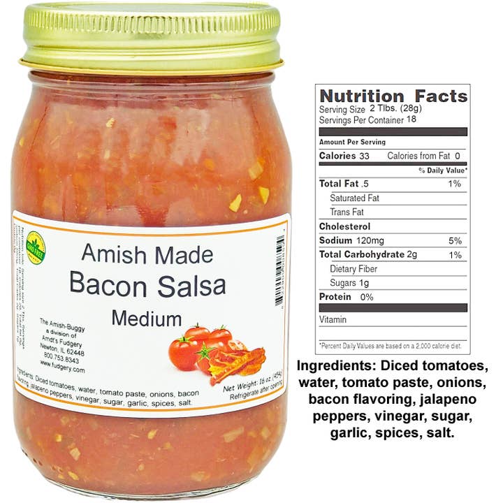 Arndt's Fudgery LLC - Wholesale Salsa - Amish Fresh Made Salsa 16 oz. Jar30