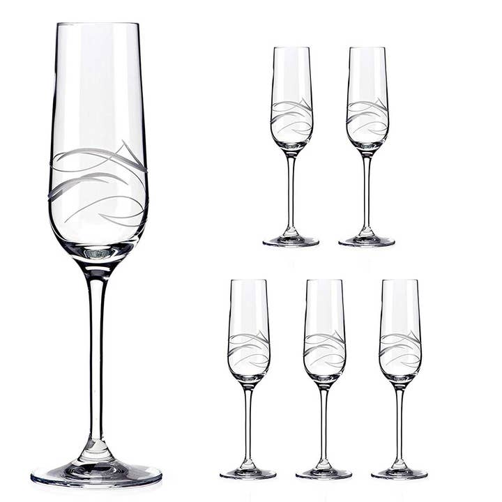 Fantasy Hand Cut Champagne Flute Prosecco Glasses - Set Of for wholesale by DIAMANTE