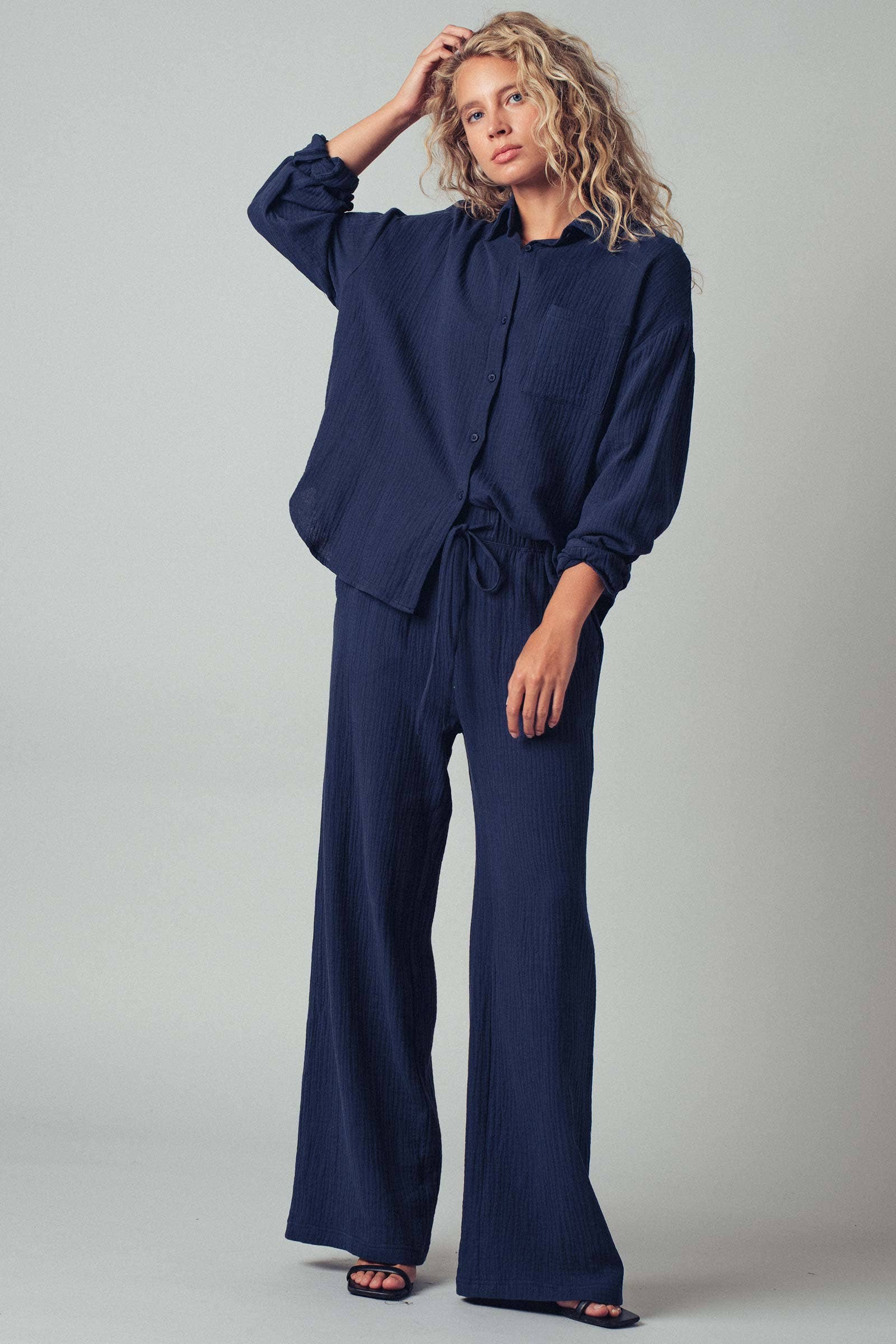 Urban Daizy - Wholesale Lounge Set - Women's - Textured Cotton Gauze Lounge Set6