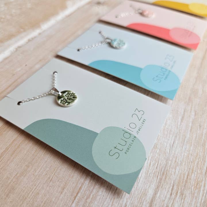 NEW DESIGN Pendant Circle Embossed for wholesale by Studio 23 Ceramics