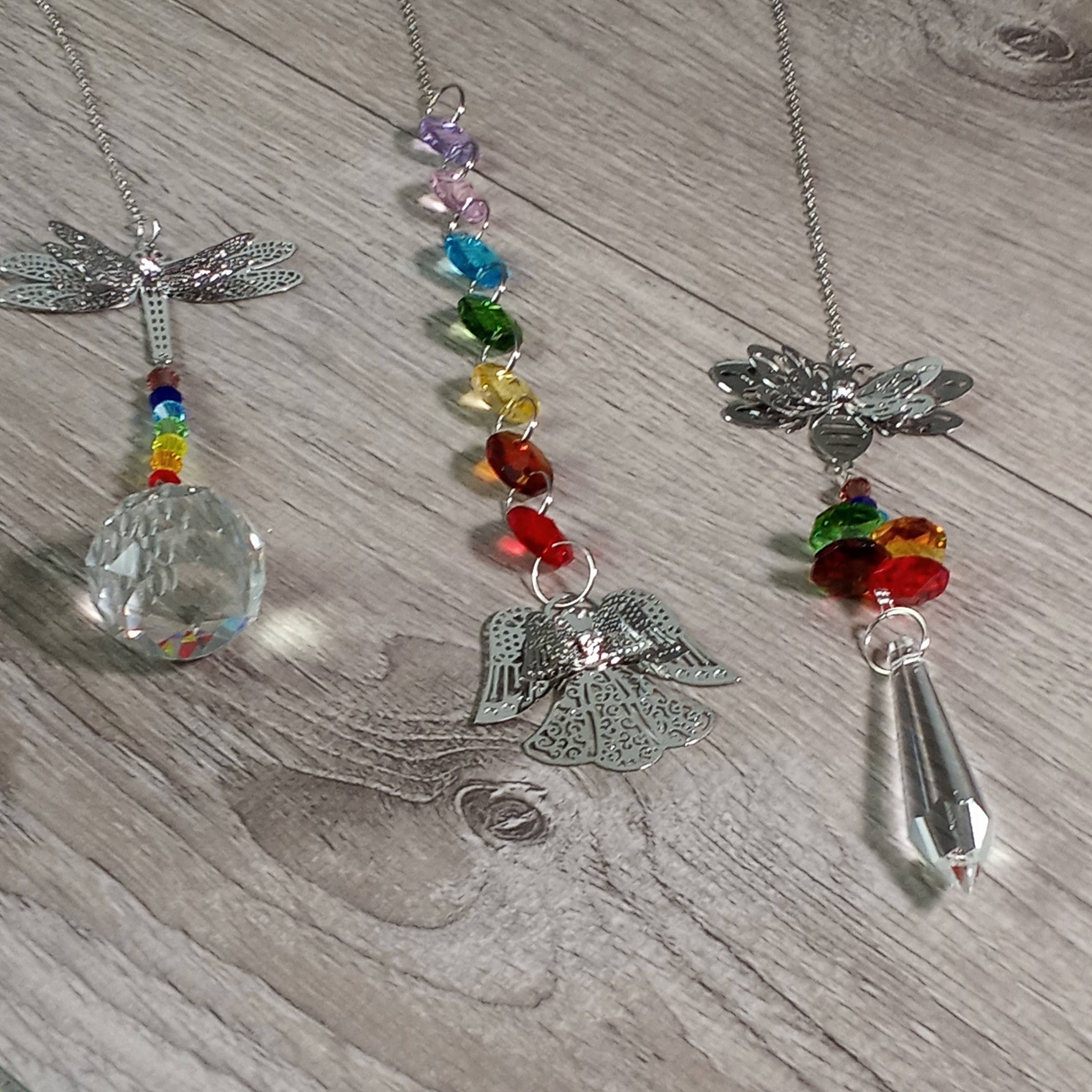 Keystone Crystals - Vente Attrape-soleil - Prismes suspendus à facettes et perles arc-en-ciel Suncatchers17