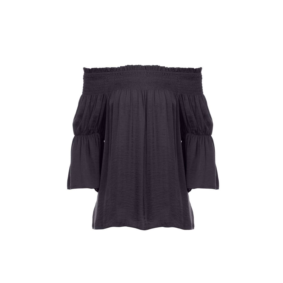 Naked Zebra Rack - Wholesale Blouse - Women's - Off Shoulder Smocked Top4