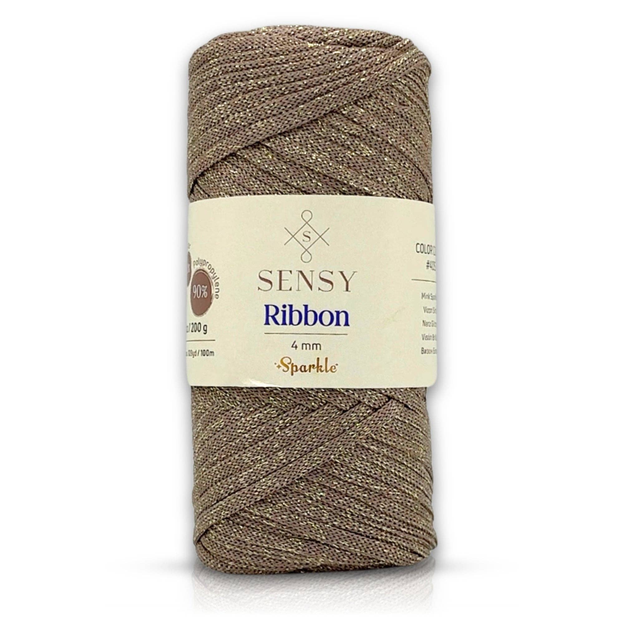 Sensy – Engroshandel Bånd – Sensy Premium 4 mm glitrende macramebånd i 100 % polyester – 100 meter4