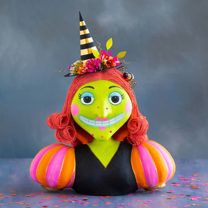 Glitterville - Wholesale Decorative Tabletop Object - Glitterville Itchy Witchy Bust, Display, Fiber Pulp, 28"