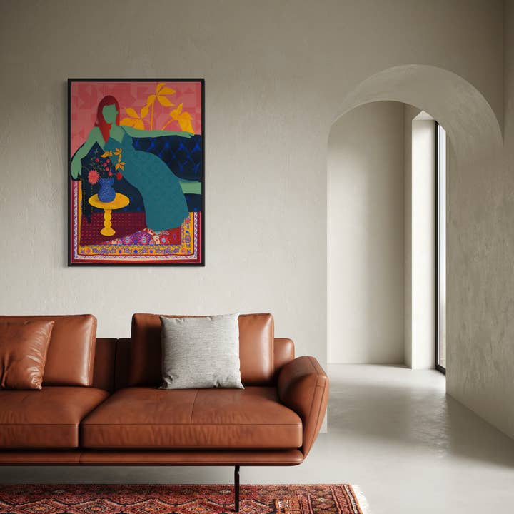 Studio Angelart - Wholesale Art Print - Boho Woman – Luxury Edition Art Print on the Couch1