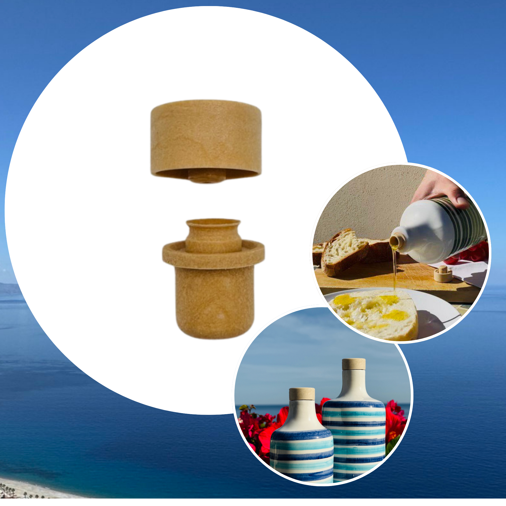 Le Colline UG - Wholesale Drink Lids - Pourer cap lid for ceramic bottles Ø21mm0