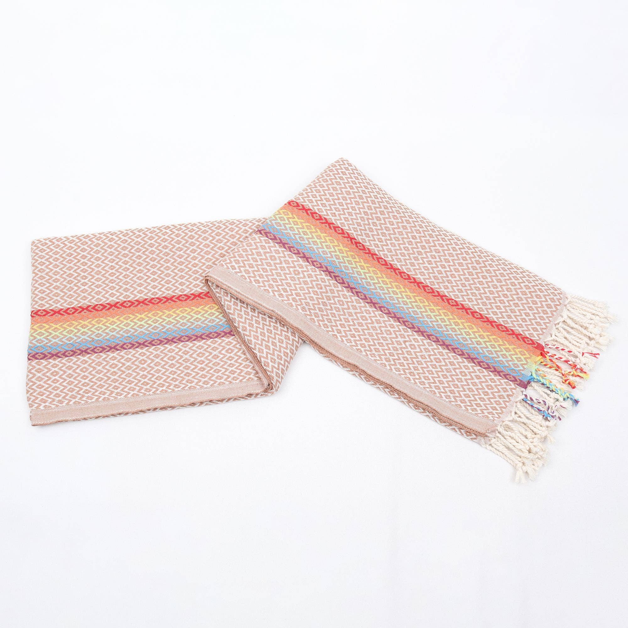Anatolia Loom - Wholesale Beach Towel - Woven Turkish Cotton Towel with Rainbow Ethnic Detail1