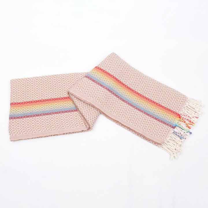 Anatolia Loom - Wholesale Beach Towel - Woven Turkish Cotton Towel with Rainbow Ethnic Detail1
