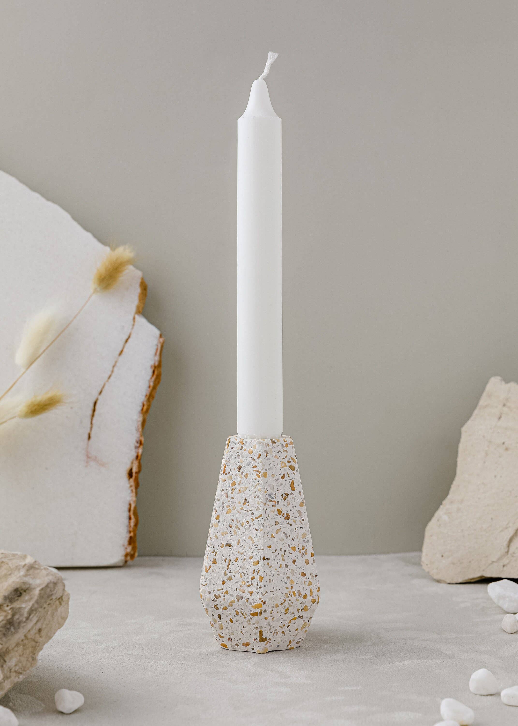 Nema Concept - Wholesale Candle Holder - Terrazzo Candlestick Holders | Sea Pebble Collection | Decor1