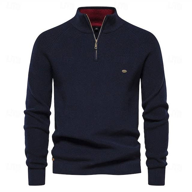 Ecovear - Wholesale Sweatshirt – Men's - Cotton Quarter Zip Casual Pullover Sweater8