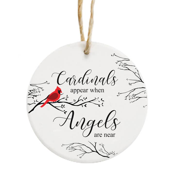 Adorno redondo de cerámica Cardinal para venta al por mayor de Gifted Hands Gifts