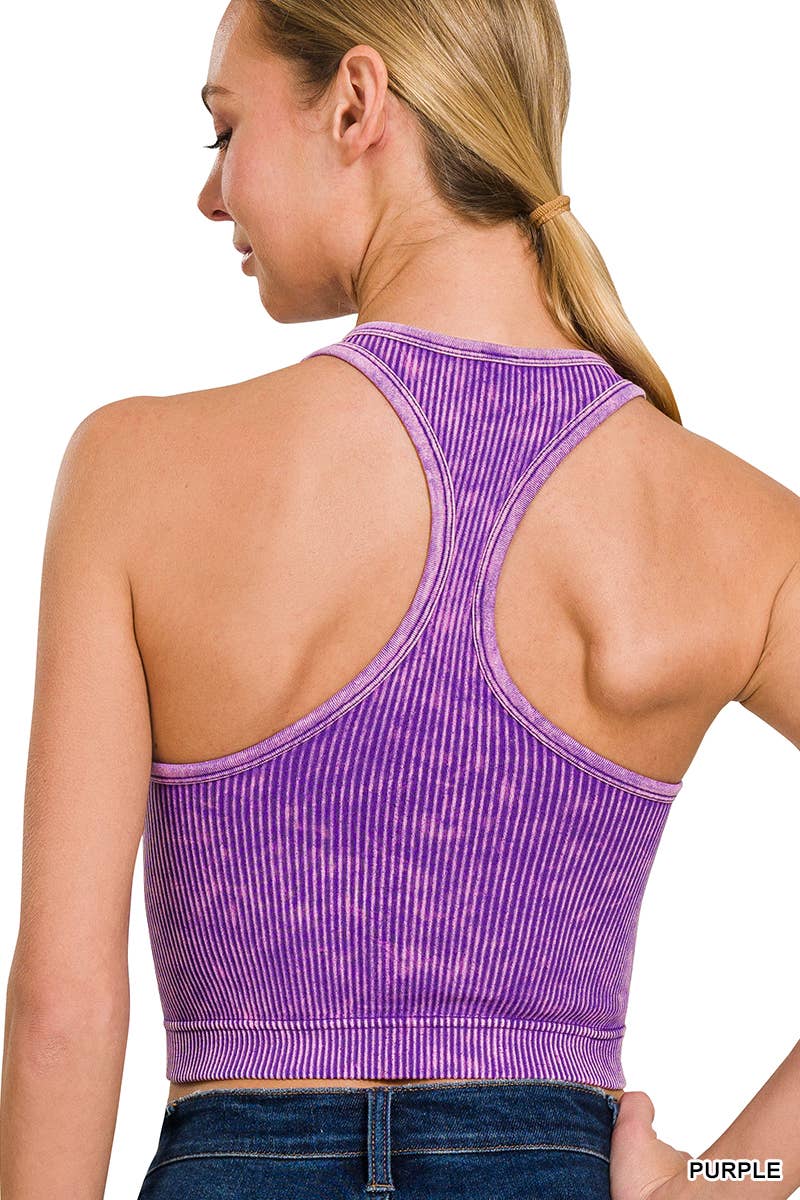 42POPS – Großhandel Tanktop – Damen – .Gewaschene Rippennaht nahtloses Halterneck-Crop-Top9