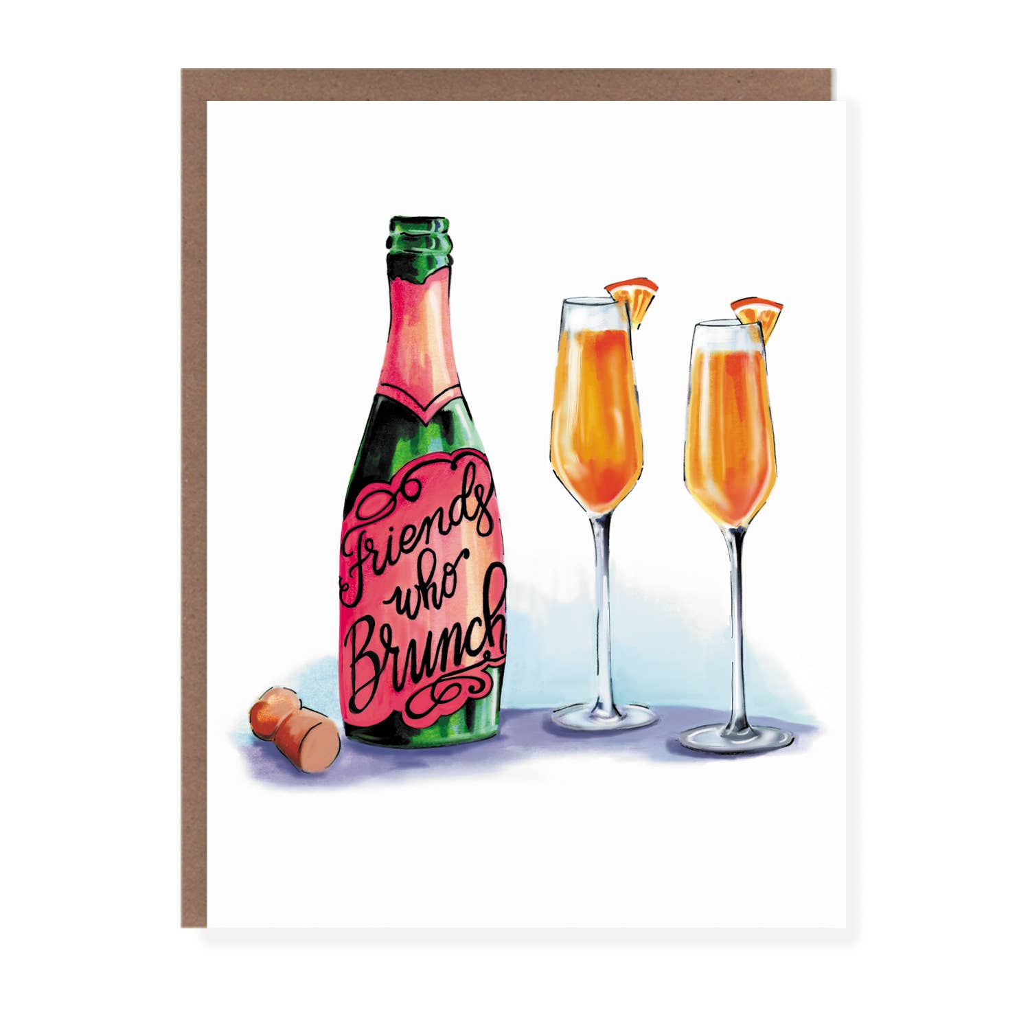 Morgan Swank Studio - Wholesale Vriendschapskaartje - Vrienden Die Brunchen Mimosas | Vriendschapsbrunch Kaart1