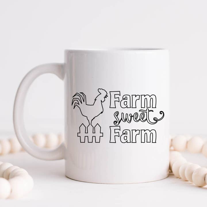 Tasse à café Farm Sweet Farm, style ferme, décor de ferme pour la vente par Hm Mugs