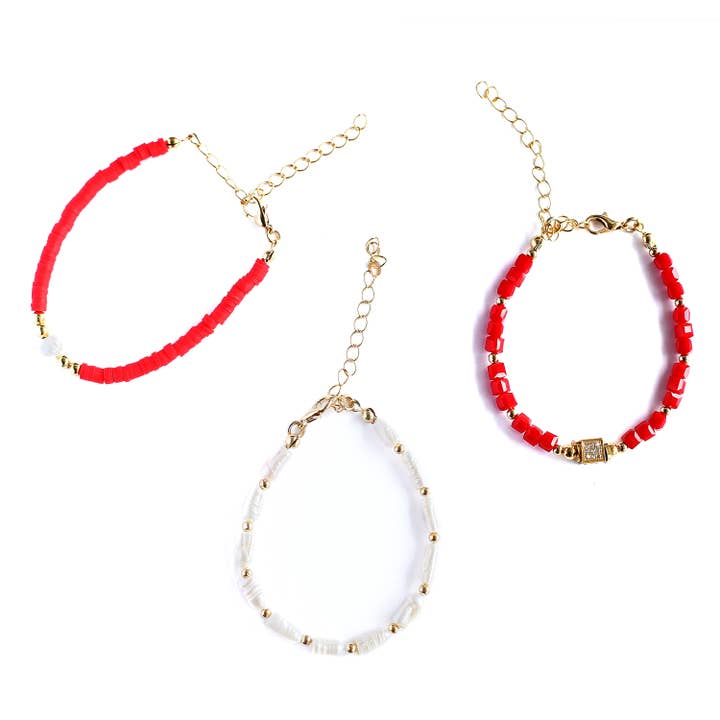 Conjunto de Pulseiras Boho Banhadas a Ouro Feminino 3Pcs por atacado de MIKE & Co. NEW YORK