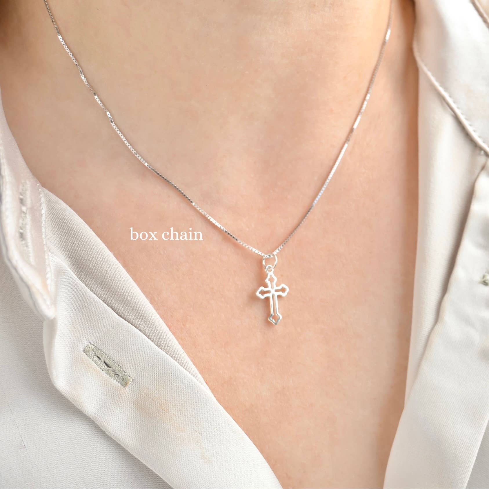 Blueyejewelry – Colar de elos e correntes por atacado – Colares delicados com correntes de prata 9255