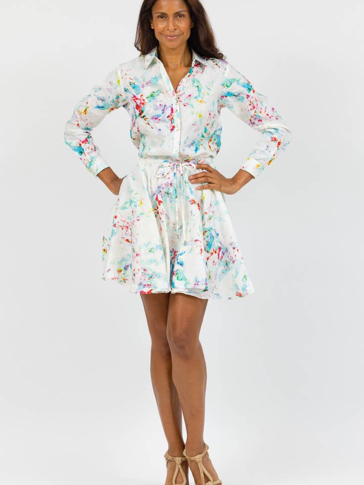 Monaco Linen Dress - Floral for wholesale by Cari Capri